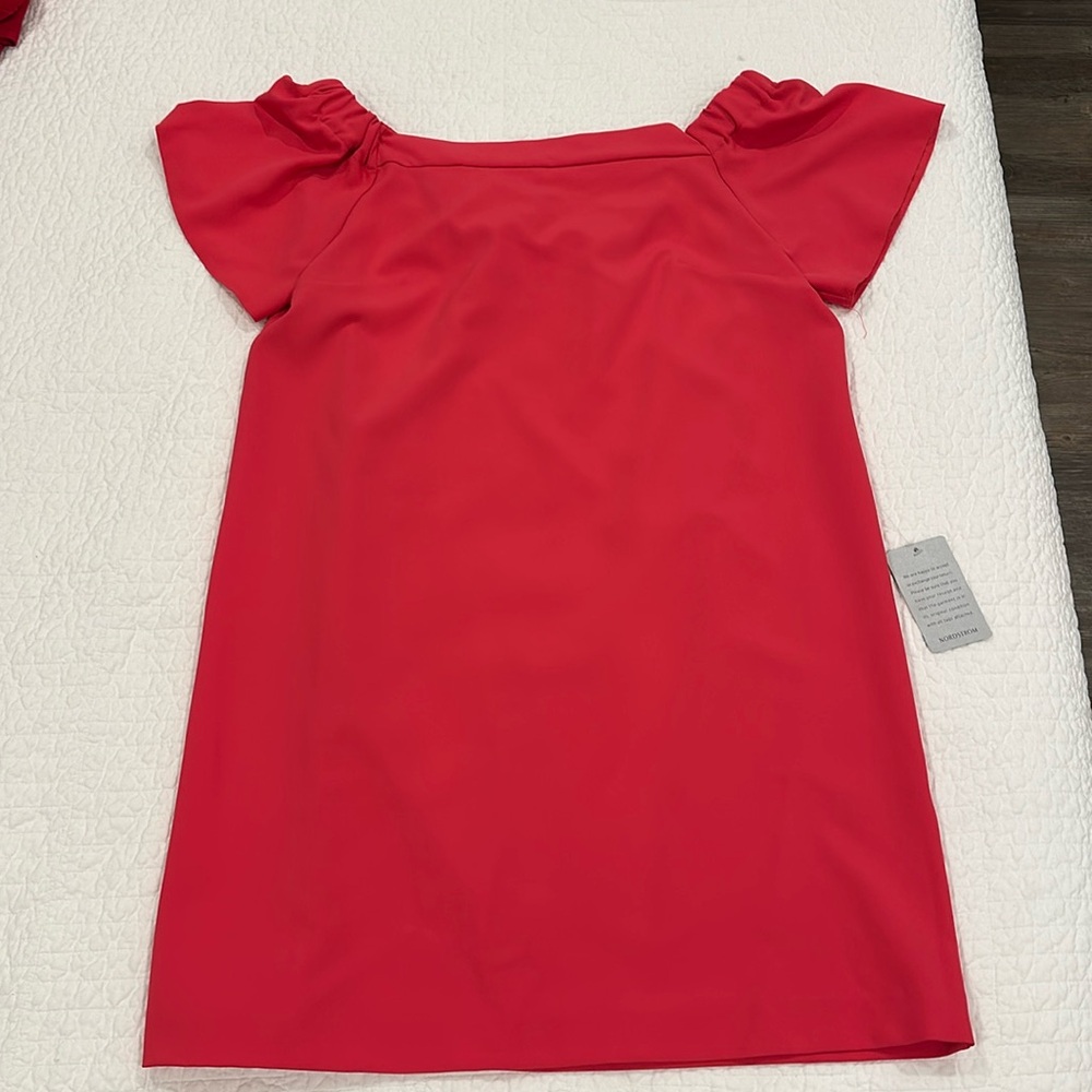 Coral shift dress